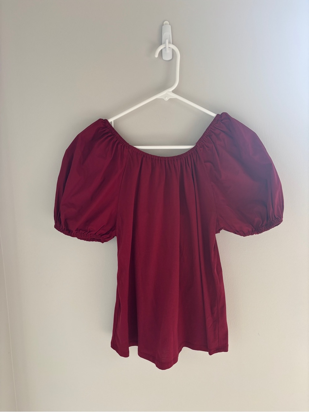 A New Day Women's Off-Shoulder Puff Sleeve Top - Wine